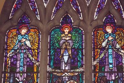 Detail from “Adoration of the Magi,” a Harry Clarke stained glass window in Kilmaine, Co. Mayo.