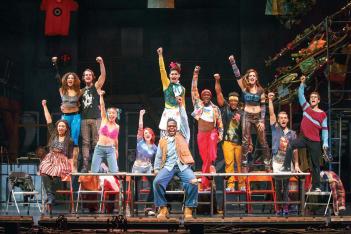 The company of the “Rent 20th Anniversary Tour,” playing Boston’s Boch Center Shubert Theatre, April 11 – 23. Carol Rosegg photo