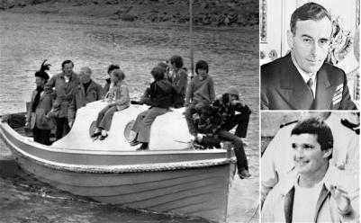Mountbatten: August 1979: Lord Mountbatten (top right) with members of his family aboard the boat that was blown up by members of the IRA and Thomas McMahon (bottom right) who was convicted of the murders in 1979 of Lord Mountbatten and three other people.