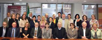 Members of Irish organizations across New England at the Consulate in Boston. Photo courtesy Connell Gallagher
