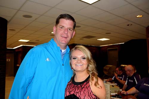 Mayor Walsh with Katie O'Halloran in an April 19, 2014 photo in Dorchester