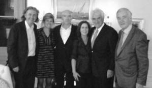 Abbey Theatre in Boston: Director and CEO of the Abbey Theatre, Fiach Mac Conghail, Shelly O’Neill, the Irish actor Bosco Hogan, the Irish actress Brid Ni Neachtain, Tom O’Neill, and Bryan McMahon, chairman of the board of the Abbey Theatre.